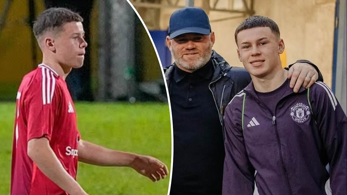 Wayne Rooney’s 15-year-old son Kai helps Man United win opening game at Under-19 tournament – while ‘Kid Messi’ JJ Gabriel sees goal disallowed